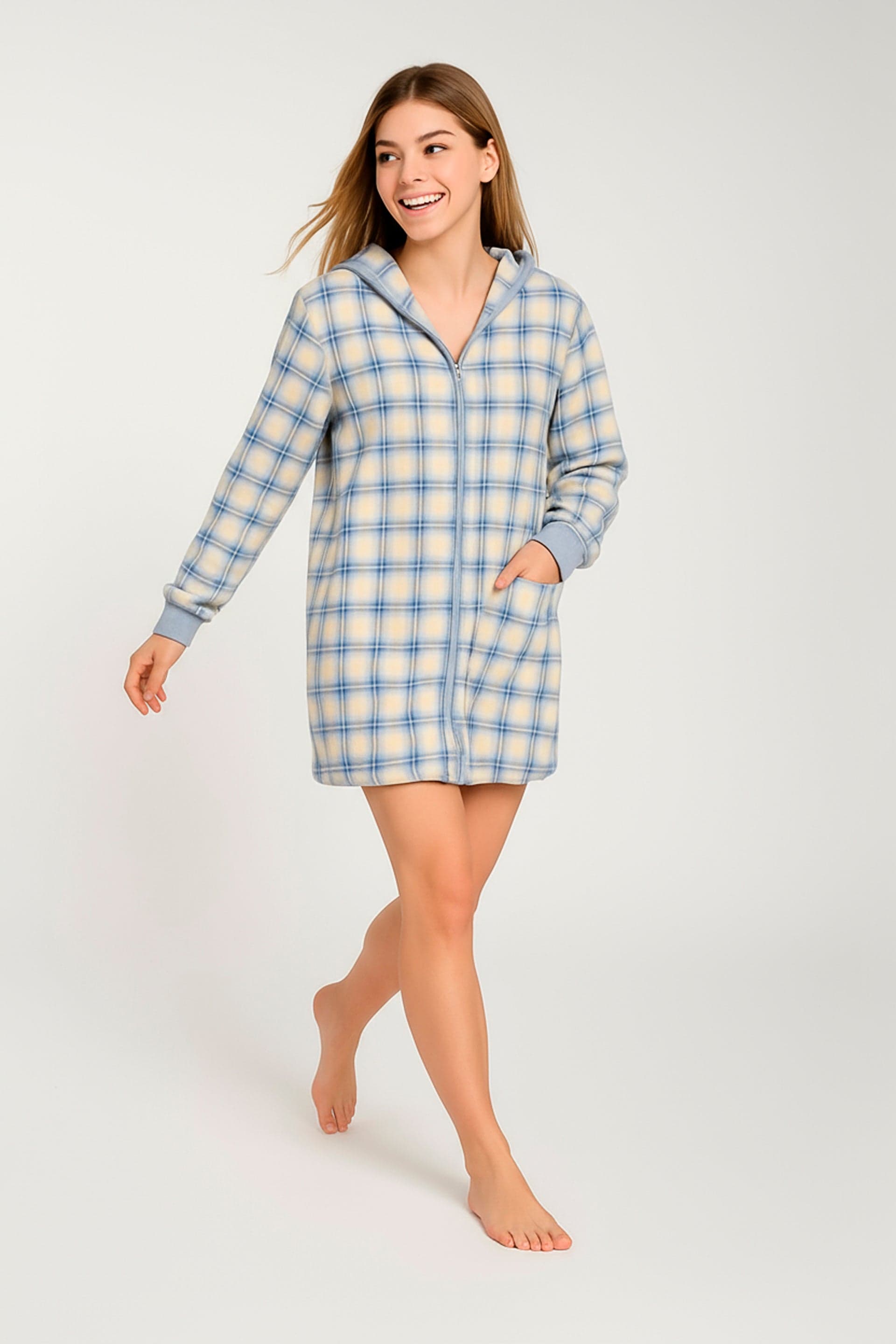 Vestaglia Bimba Micropile C/Zip Blanca