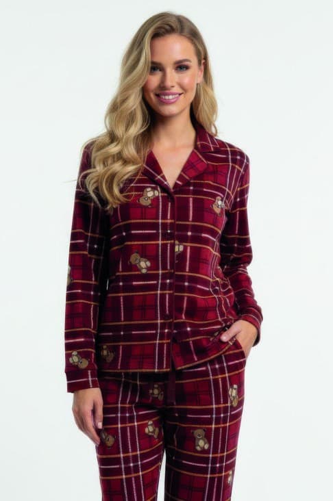 Kids Pyjamas Interlock Open line Grew Red