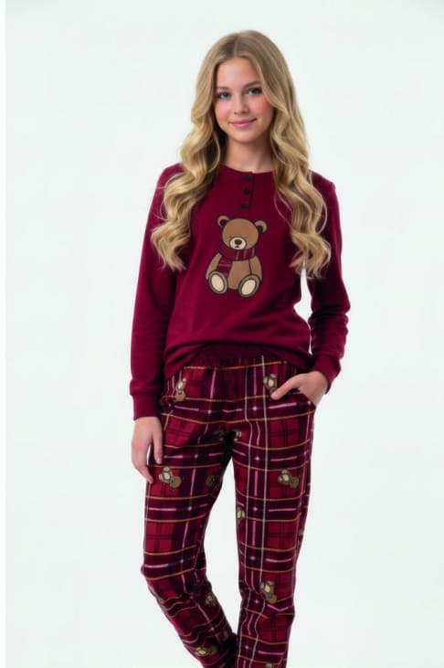 Kids Pyjamas Interlock line Grew Red