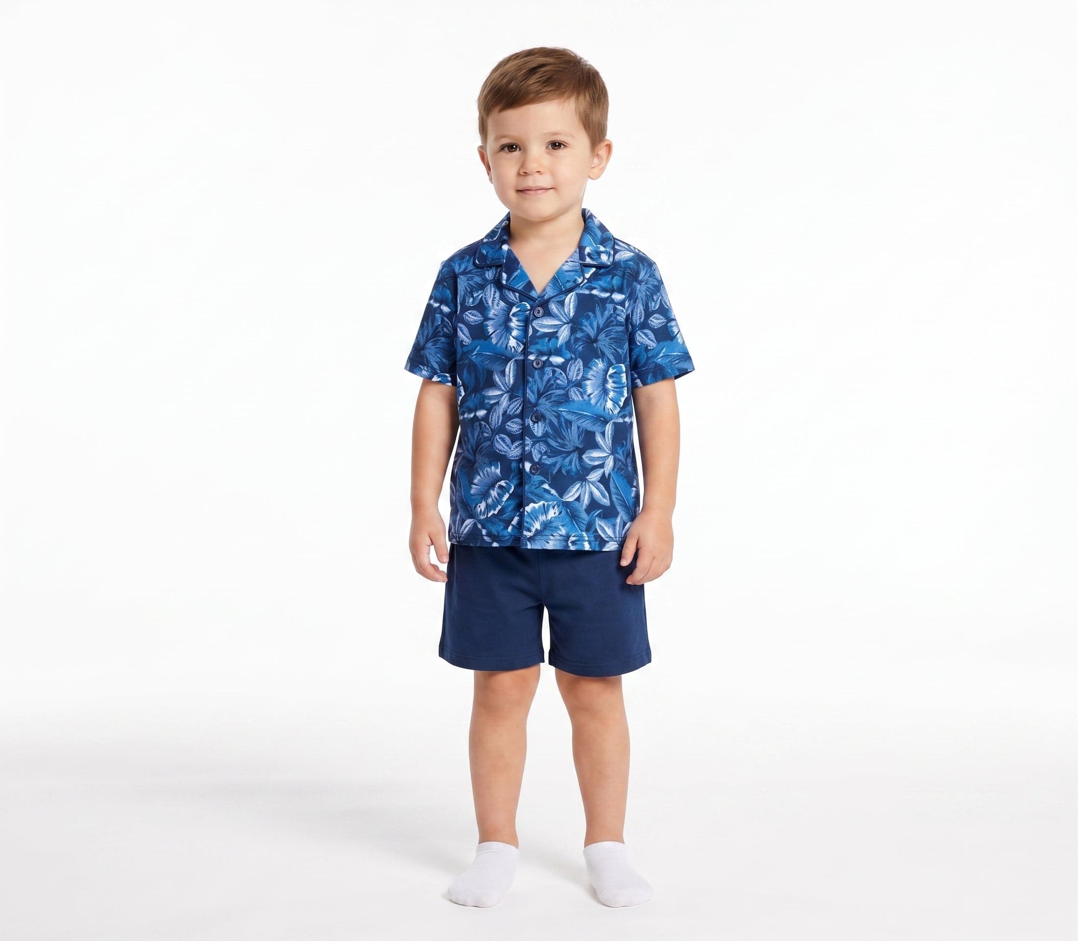 Pigiama bambino manica corta aperto THIAGO — Blu Navy