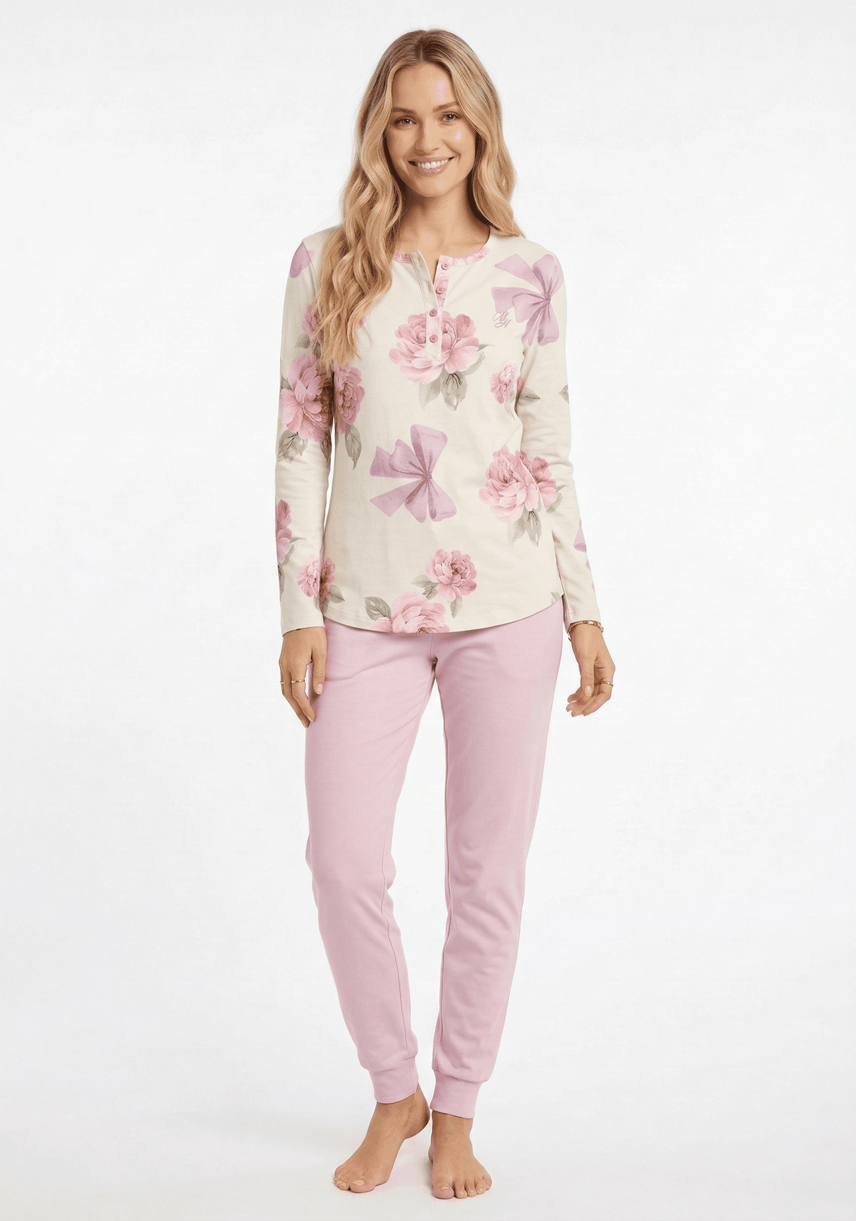 Pigiama donna manica lunga CHLOE — Blush