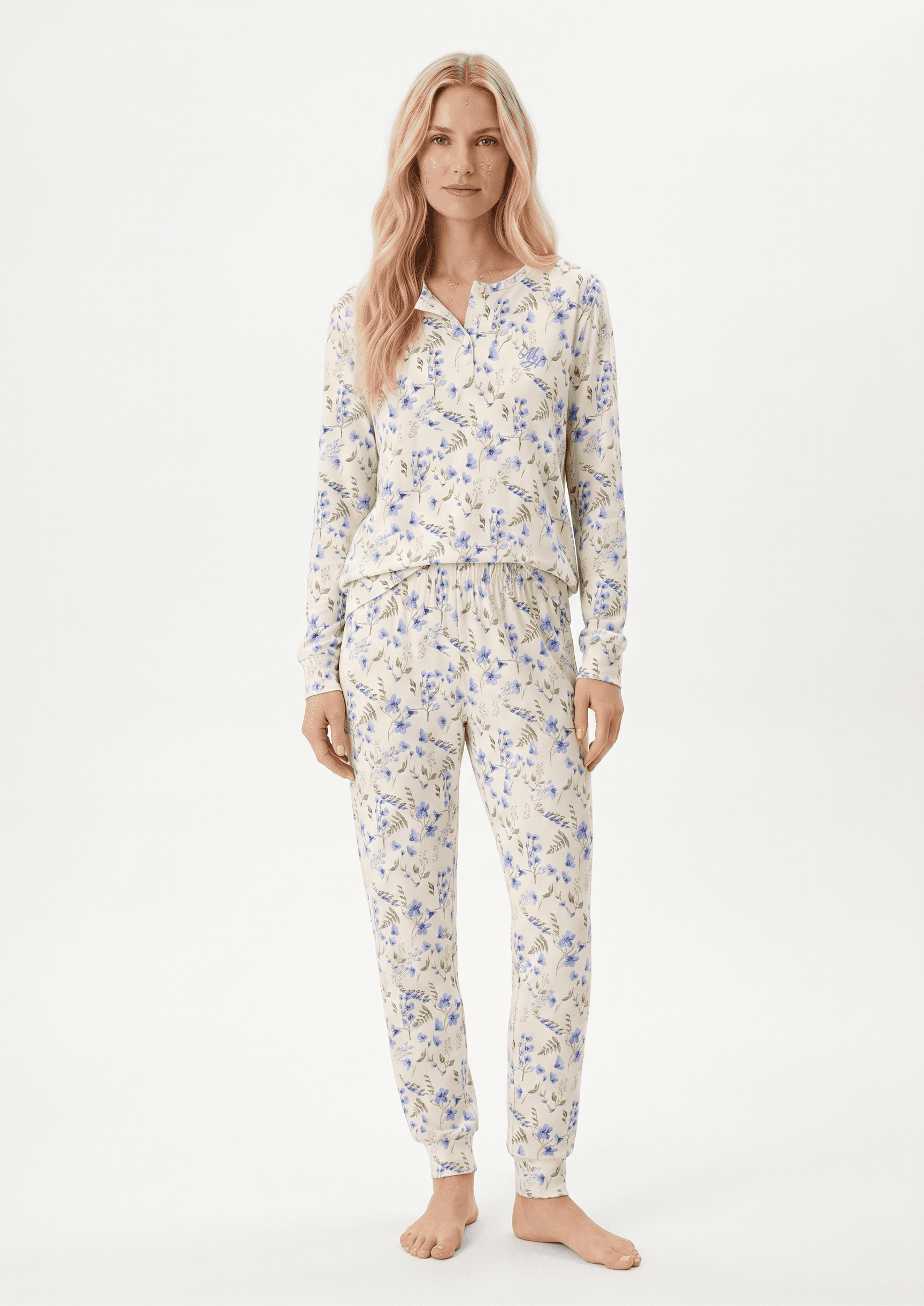 Pigiama donna manica lunga JEANNE — Lavanda