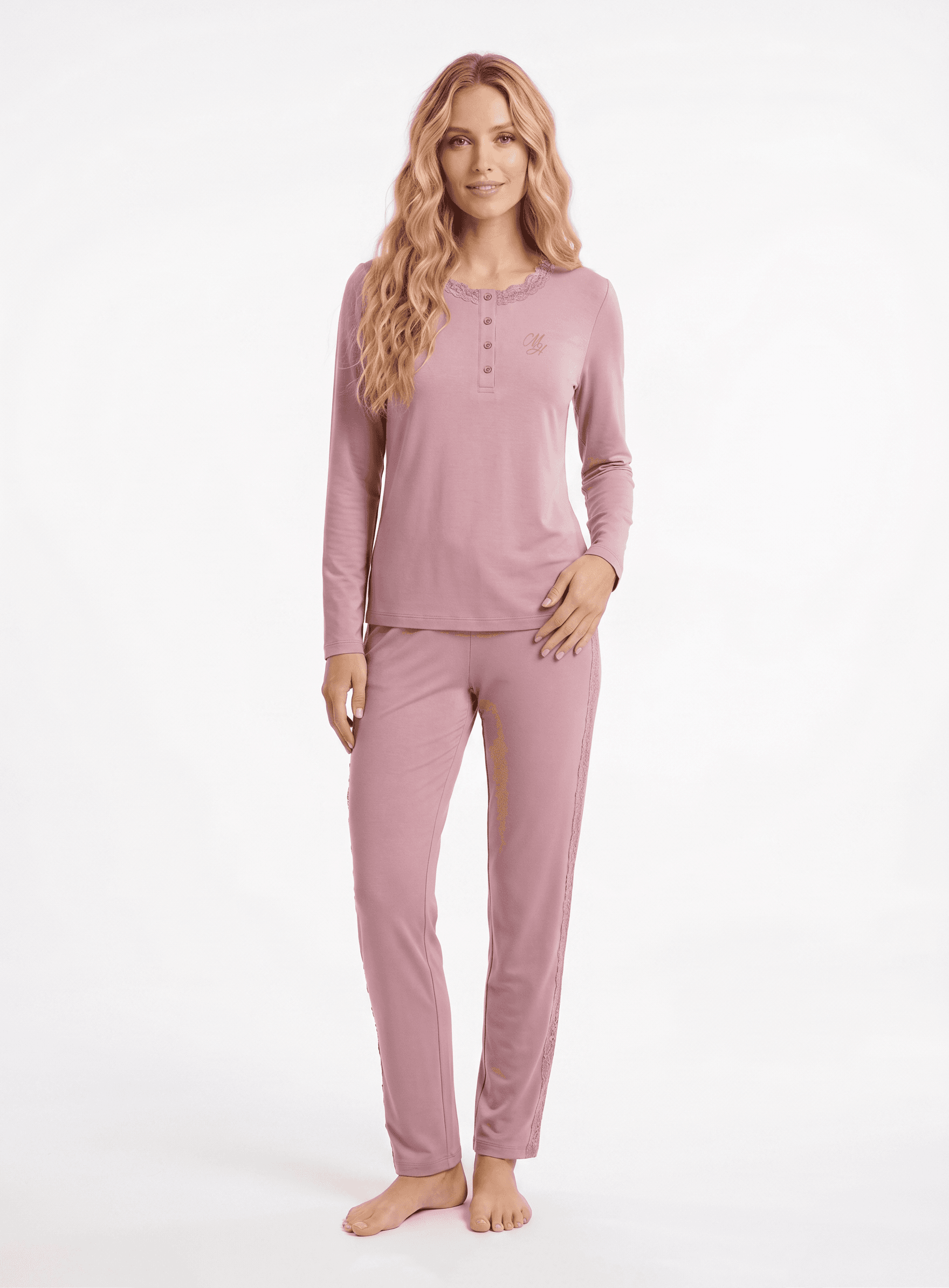 Pigiama donna manica lunga CELINE — Malva