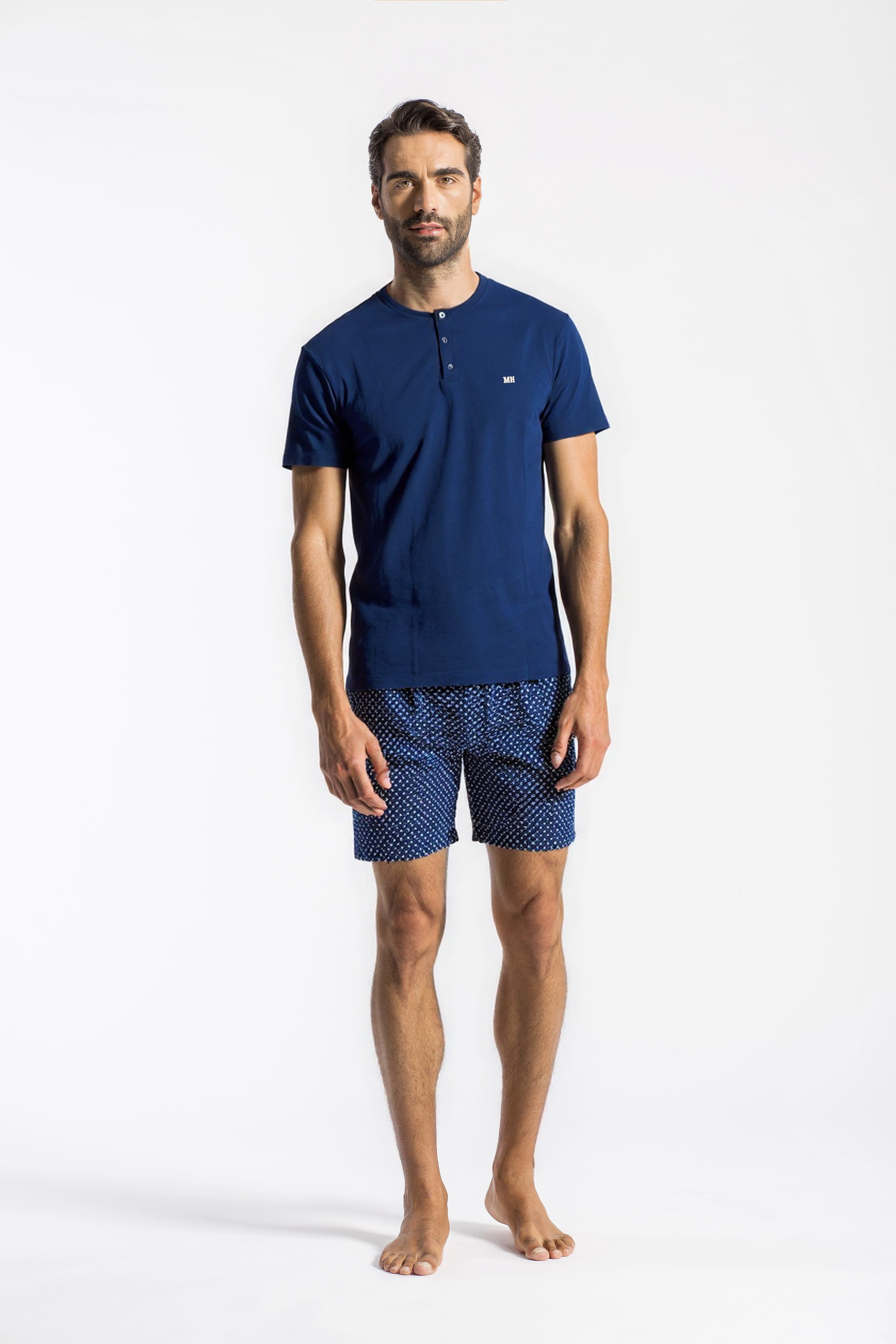Pigiama uomo manica corta EDWARD — Blu Navy
