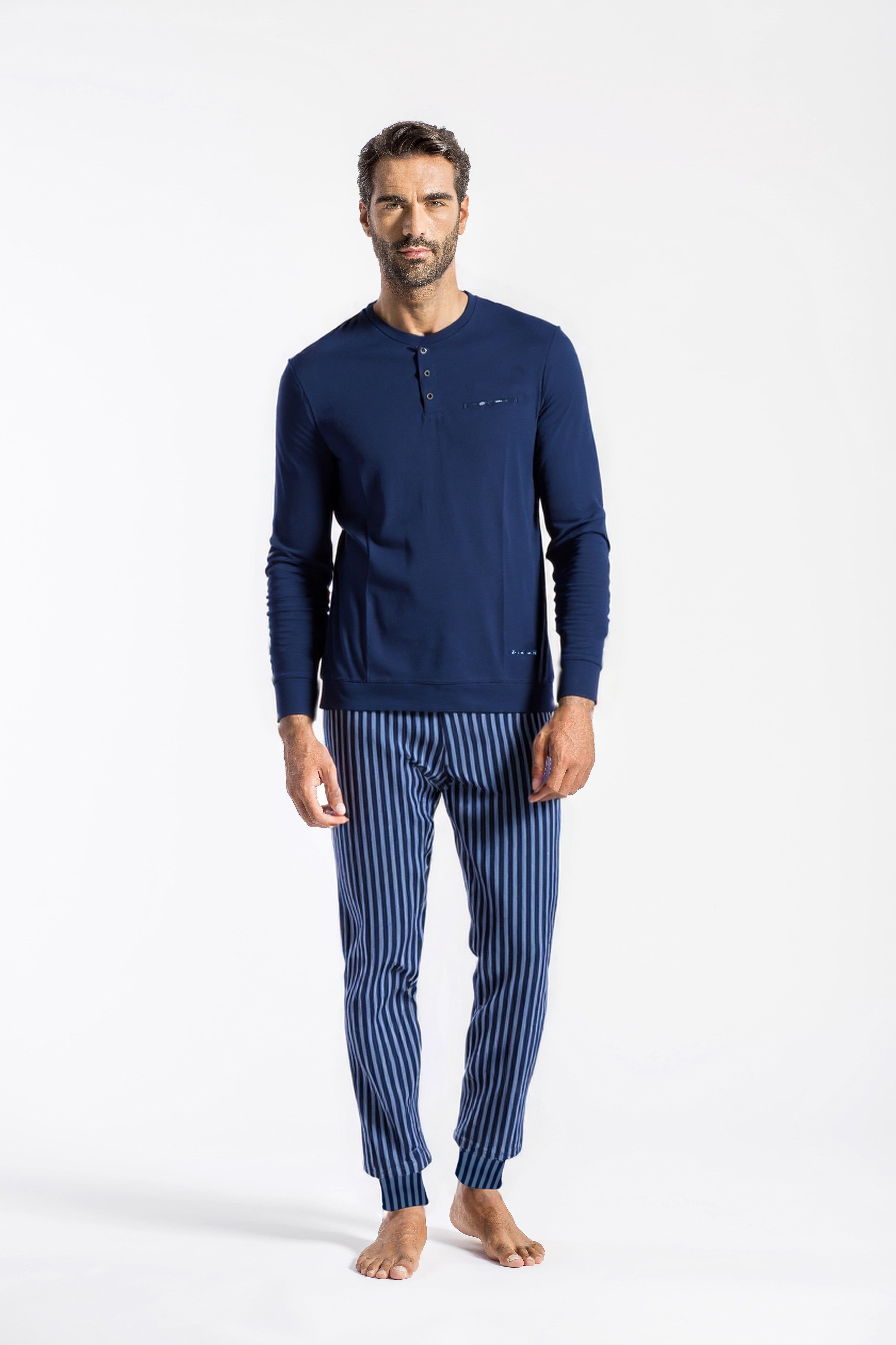 Pigiama uomo manica lunga MIGUEL — Blu Navy