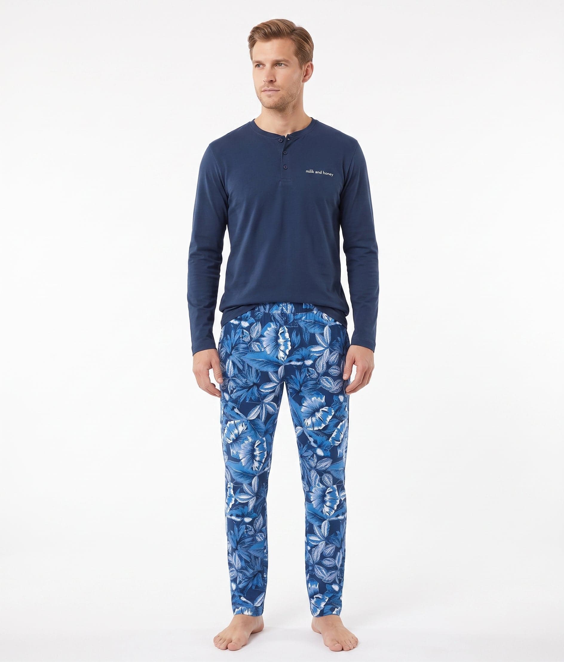 Pigiama uomo manica lunga THIAGO — Blu Navy