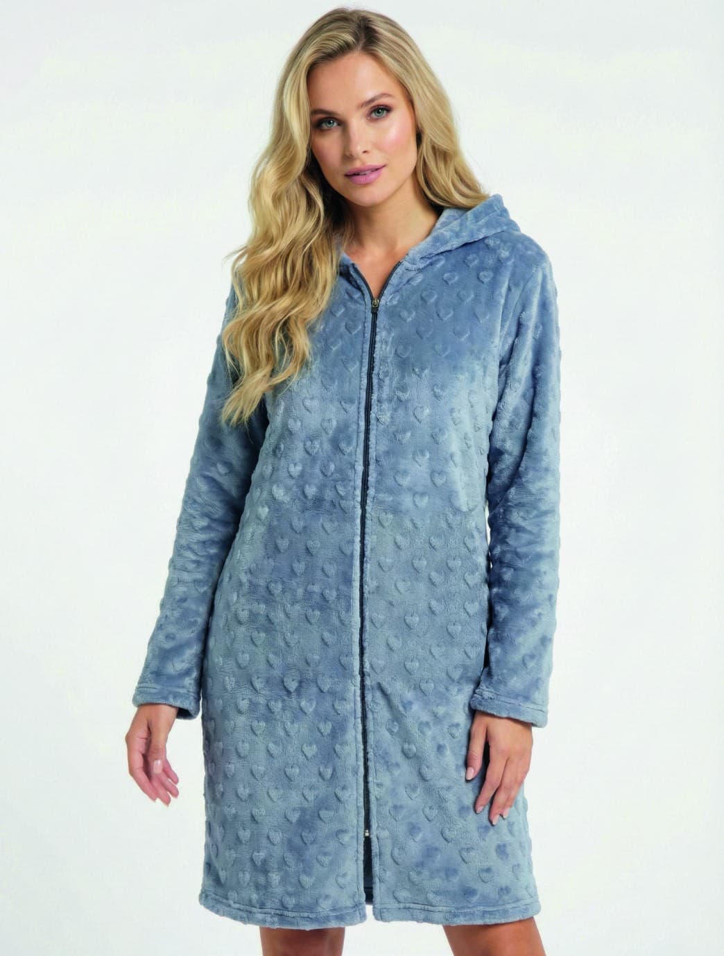 Vestaglia con zip e cappuccio donna Flannel linea Kalp